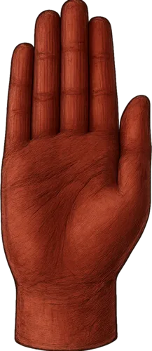 Mano rossa aperta